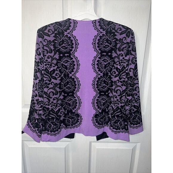Bob Mackie Wearable Art Open Jacket Lilac Black Ladies XXS‎ - Picture 4 of 8